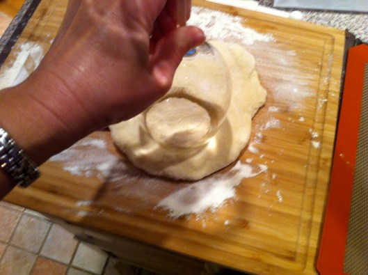 cutting the biscuits